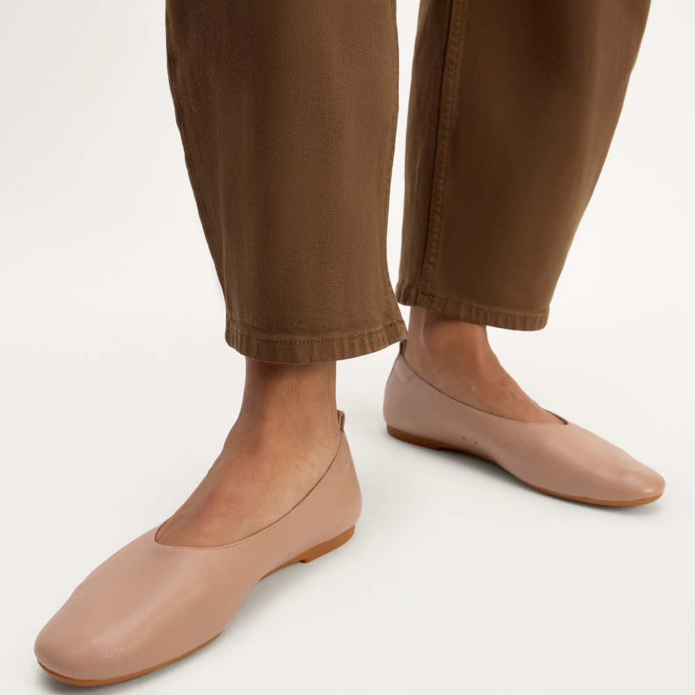 Everlane Blush Leather Ballet Flats